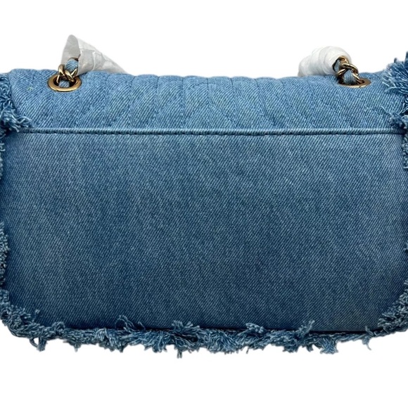 Karl Lagerfeld Blue Studded Denim Shoulder Bag - Picture 4 of 7